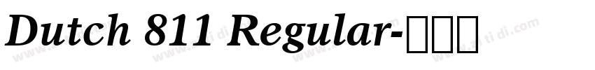 Dutch 811 Regular字体转换
